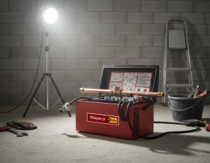 Congelatubi elettrico per manutenzione idraulica a noleggio Alayan Rentals in un cantiere