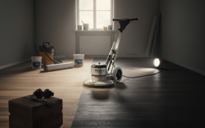 Levigatrice multifunzione monospazzola Alayan Rentals per il ripristino e la levigatura di pavimenti in parquet